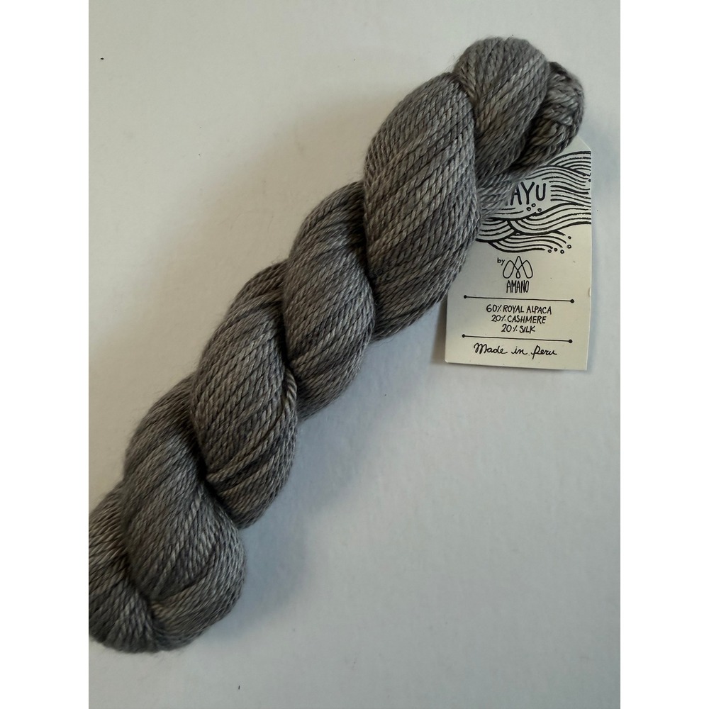 Amano Mayu Alpaca Cashmere Silk Yarn Gray 50g 109yd Luxury Yarn